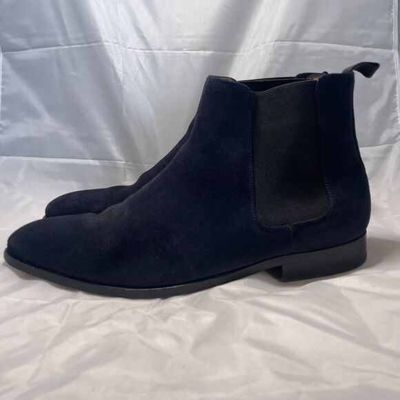 Paul Smith Gerald Chelsea Boots Mens Size 10 Navy Blue Suede Leather Dress - Picture 2 of 12